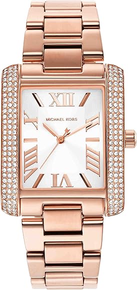  Shop Authentic Michael Kors Emery Three-Hand Crystals Silver Dial Rose Gold Steel Strap Watch for Women - MK4644 - Luxxuri