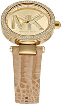 Shop Authentic Michael Kors Parker Three-Hand Gold Dial Brown Leather Strap Watch For Women - MK4725 - Luxxuri
