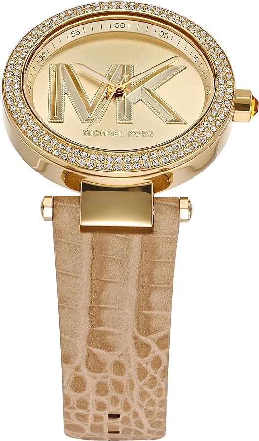  Shop Authentic Michael Kors Parker Three-Hand Gold Dial Brown Leather Strap Watch For Women - MK4725 - Luxxuri