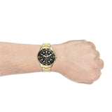  Shop Authentic Fossil FB-03 Chronograph Black Dial Gold Steel Strap Watch for Men - FS5727 - Luxxuri