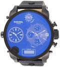  Shop Authentic Diesel Big Daddy Blue Dial Black Leather Strap Watch For Men - DZ7127 - Luxxuri