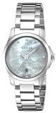  Shop Authentic Gucci G Timeless Diamonds Mother of Pearl Dial Silver Steel Strap Watch For Women - YA126542 - Luxxuri