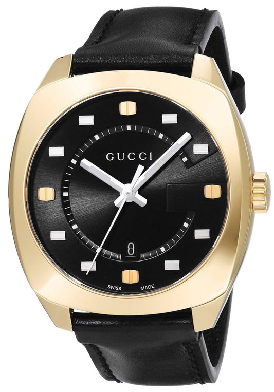  Shop Authentic Gucci GG2570 Black Dial Black Leather Strap Watch For Men - YA142310 - Luxxuri