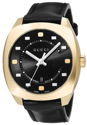  Shop Authentic Gucci GG2570 Black Dial Black Leather Strap Watch For Men - YA142310 - Luxxuri