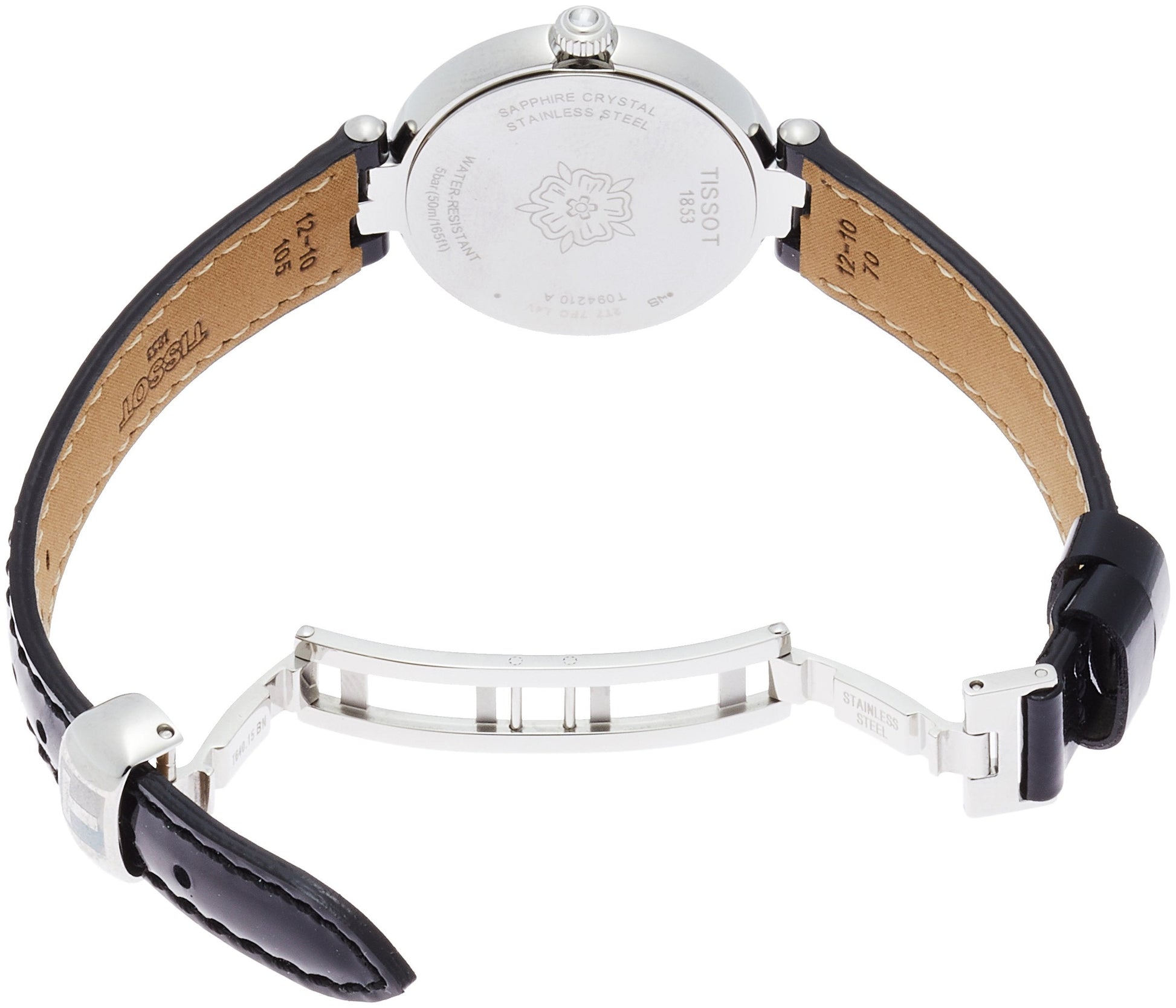  Shop Authentic Tissot T Lady Flamingo Mother of Pearl White Dial Black Leather Strap Watch for Women - T094.210.16.111.00 - Luxxuri