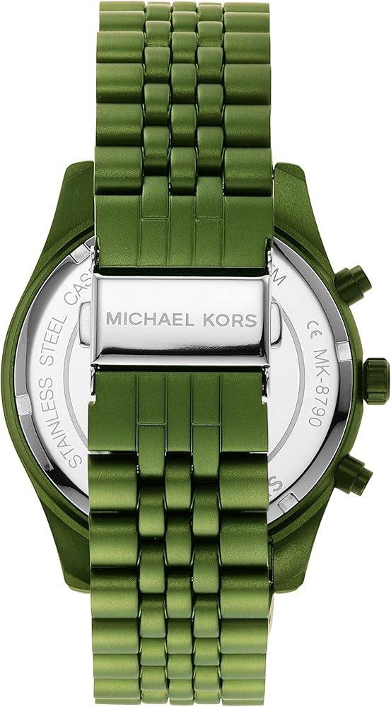  Shop Authentic Michael Kors Lexington Chronograph Green Dial Green Steel Strap Watch For Men - MK8790 - Luxxuri