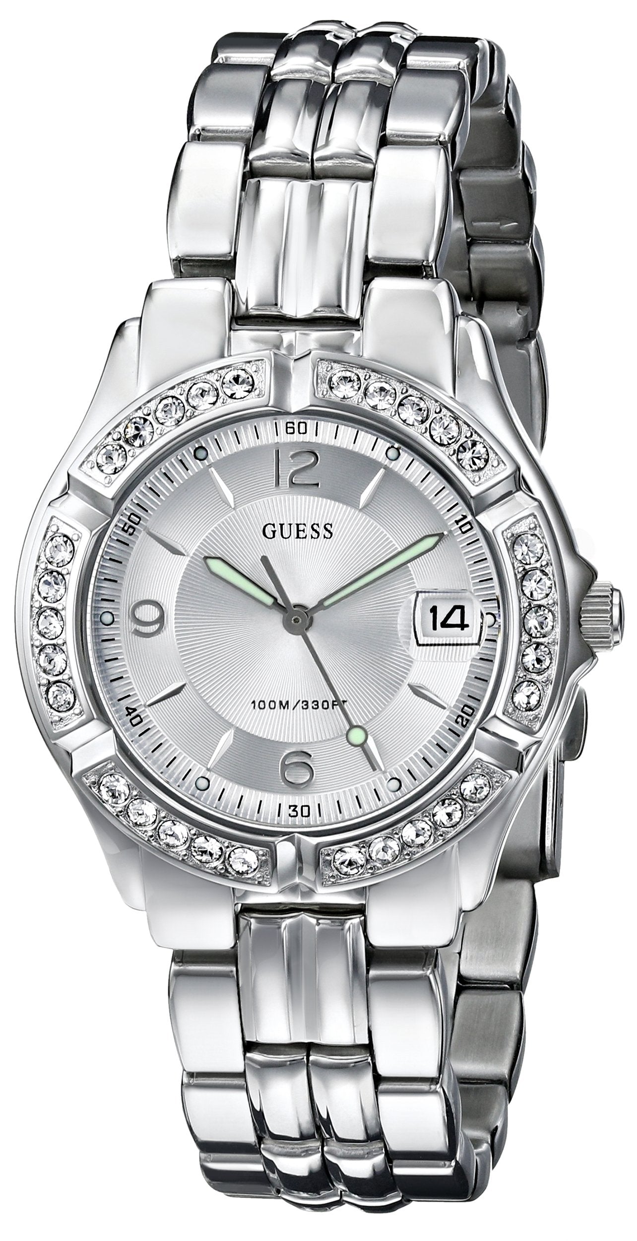  Shop Authentic Guess Water Pro Diamonds Silver Dial Silver Steel Strap Watch For Women - G75511M - Luxxuri