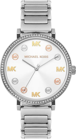  Shop Authentic Michael Kors Addyson Quartz Silver Dial Silver Steel Strap Watch for Women - MK7417 - Luxxuri