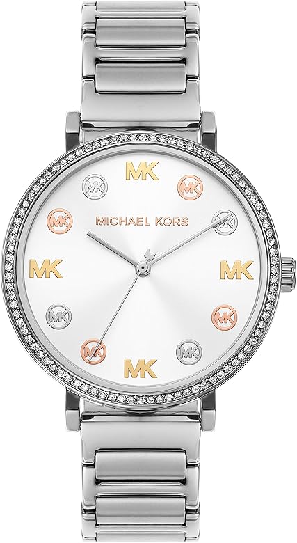  Shop Authentic Michael Kors Addyson Quartz Silver Dial Silver Steel Strap Watch for Women - MK7417 - Luxxuri