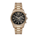  Shop Authentic Michael Kors Lexington Chronograph Black Dial Gold Steel Strap Watch for Men - MK9155 - Luxxuri