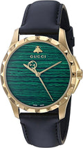  Shop Authentic Gucci Le Marche Des Merveilles Quartz Green Dial Black Leather Strap Watch For Women - YA126463 - Luxxuri
