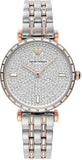 Shop Authentic Emporio Armani Gianni T-Bar Silver Dial Two Tone Steel Strap Watch For Women - AR11293 - Luxxuri