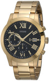  Shop Authentic Guess Atlas Chronograph Black Dial Gold Steel Strap Watch for Men - W0668G8 - Luxxuri
