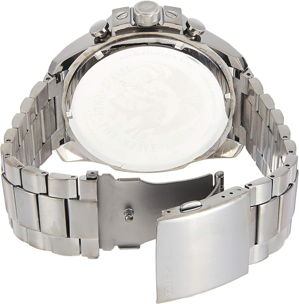  Shop Authentic Diesel  Mega Chief Chronograph Grey Dial Grey Steel Strap Watch For Men - DZ4421 - Luxxuri