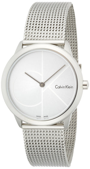  Shop Authentic Calvin Klein Minimal Silver Dial Silver Mesh Bracelet Watch for Women - K3M2212Z - Luxxuri