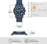  Shop Authentic Michael Kors Hutton Chronograph Blue Dial Blue Steel Strap Watch For Men - MK9088 - Luxxuri