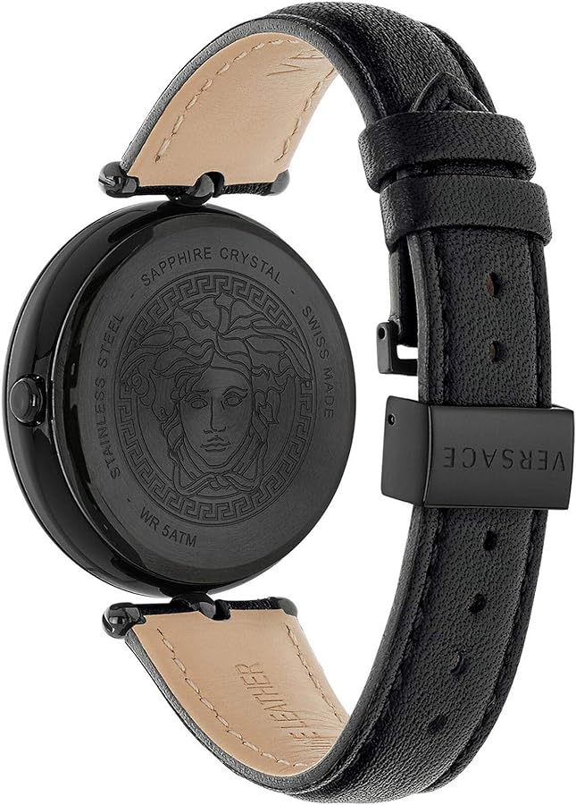  Shop Authentic Versace Palazzo Empire Black Dial Black Leather Strap Watch for Women - VCO050017 - Luxxuri