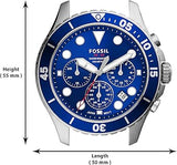  Shop Authentic Fossil FB-03 Chronograph Blue Dial Silver Steel Strap Watch for Men - FS5724 - Luxxuri