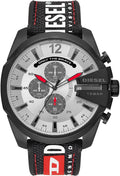  Shop Authentic Diesel Mega Chief Chronograph Silver Dial Black Leather Strap Watch For Men - DZ4512 - Luxxuri
