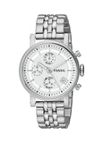  Shop Authentic Fossil Boyfriend Chronograph Silver Dial Silver Steel Strap Watch for Women - ES2198 - Luxxuri