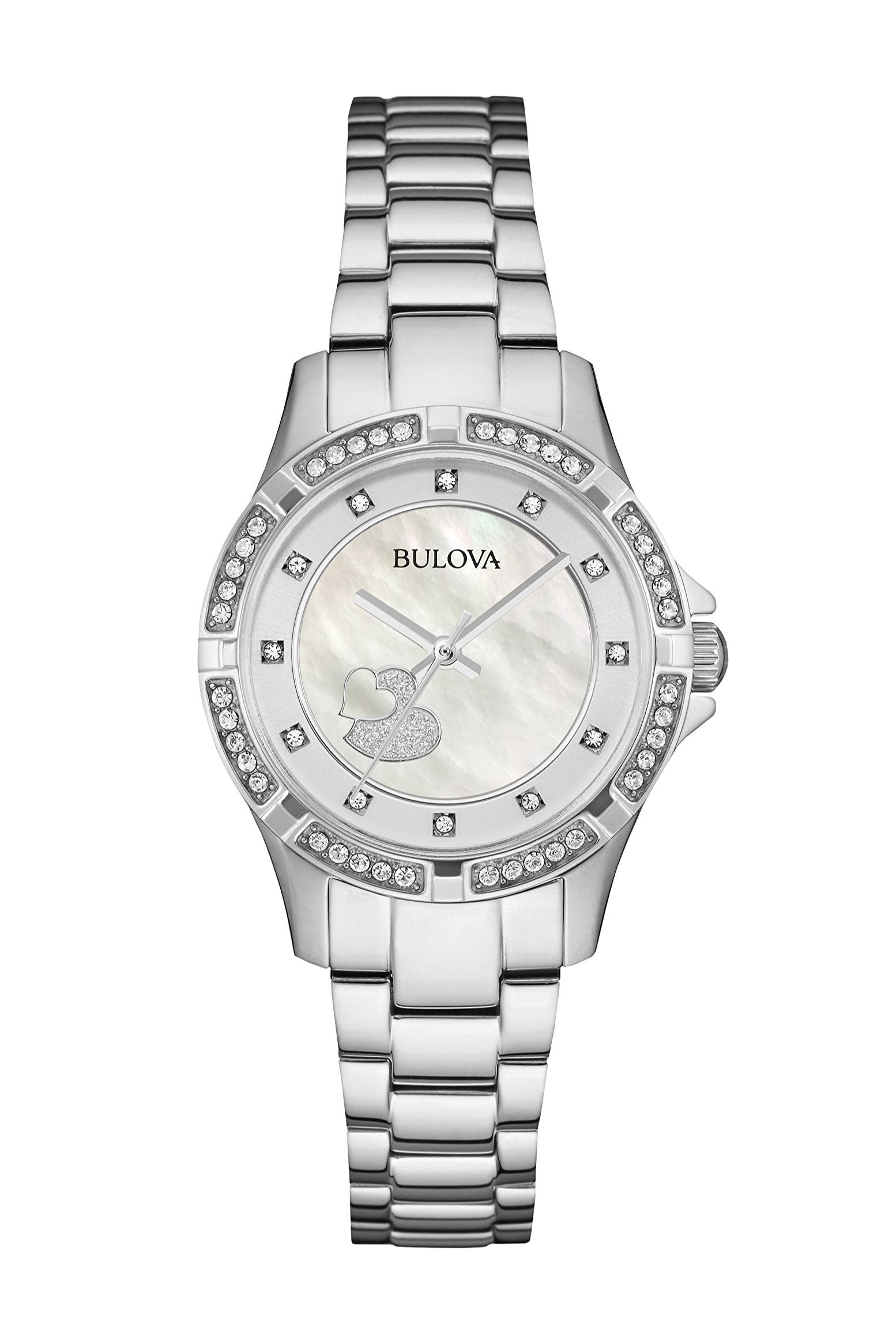  Shop Authentic Bulova Crystal Silver Dial Silver Steel Strap Watch for Women - 96L226 - Luxxuri