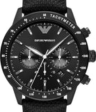 Shop Authentic Emporio Armani Mario Chronograph Quartz Black Dial Black Nylon Strap Watch For Men - AR11453 - Luxxuri