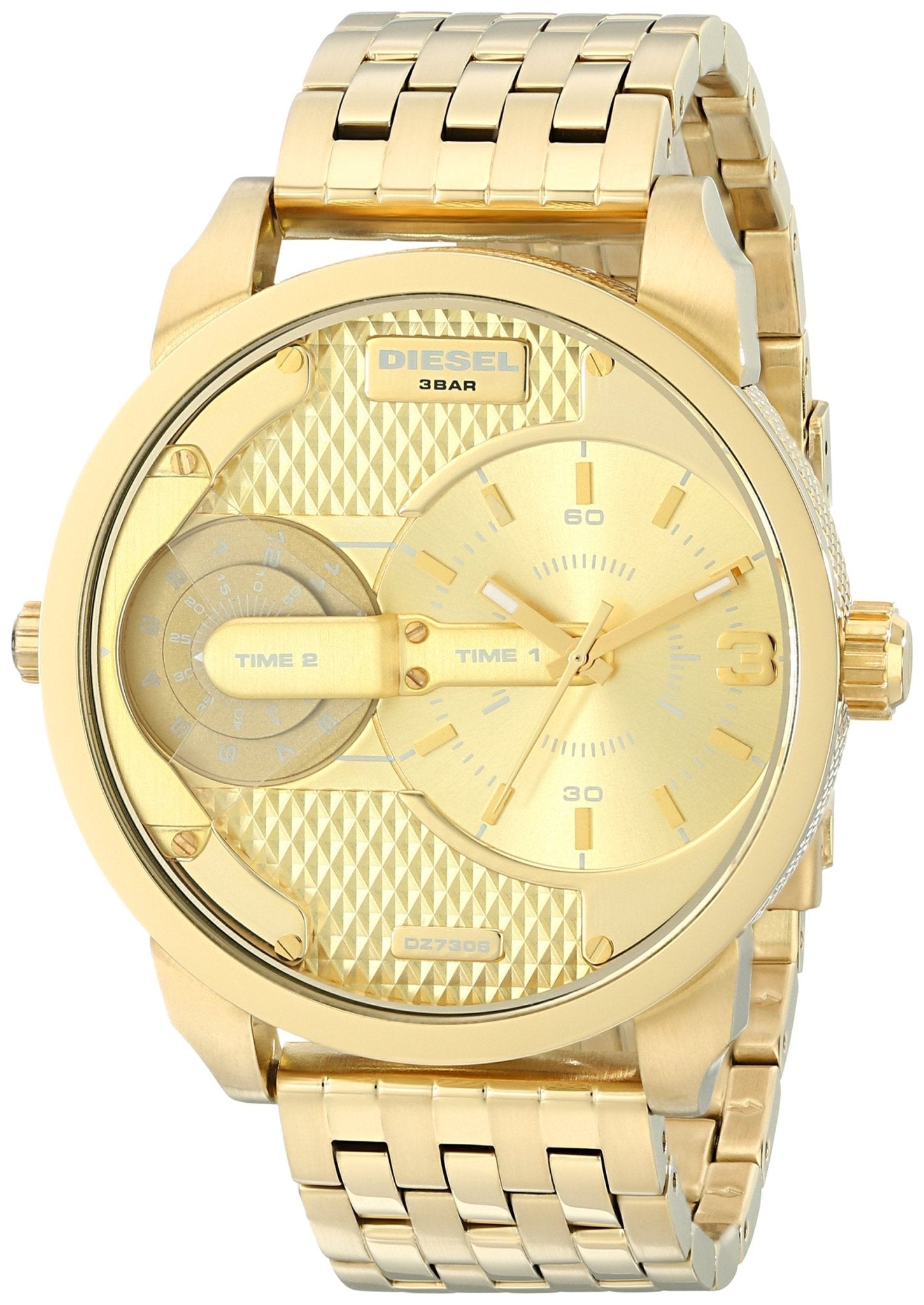  Shop Authentic Diesel Mini Daddy Gold Dial Gold Steel Strap Watch For Men - DZ7306 - Luxxuri