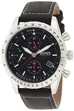  Shop Authentic Hugo Boss Aero Chronograph Black Dial Black Leather Strap Watch for Men - 1513770 - Luxxuri