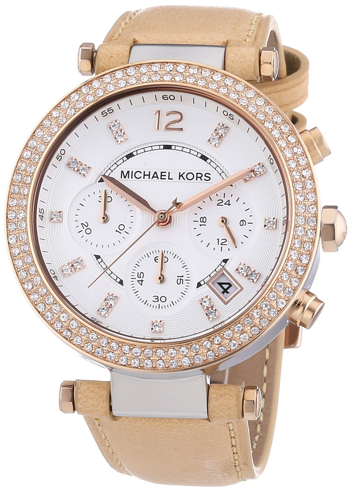 Shop Authentic Michael Kors Parker Chronograph White Dial Tan Leather Strap Watch for Women - MK5633 - Luxxuri