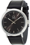  Shop Authentic Calvin Klein Surround Black Dial Black Leather Strap Watch for Men - K3W211C1 - Luxxuri