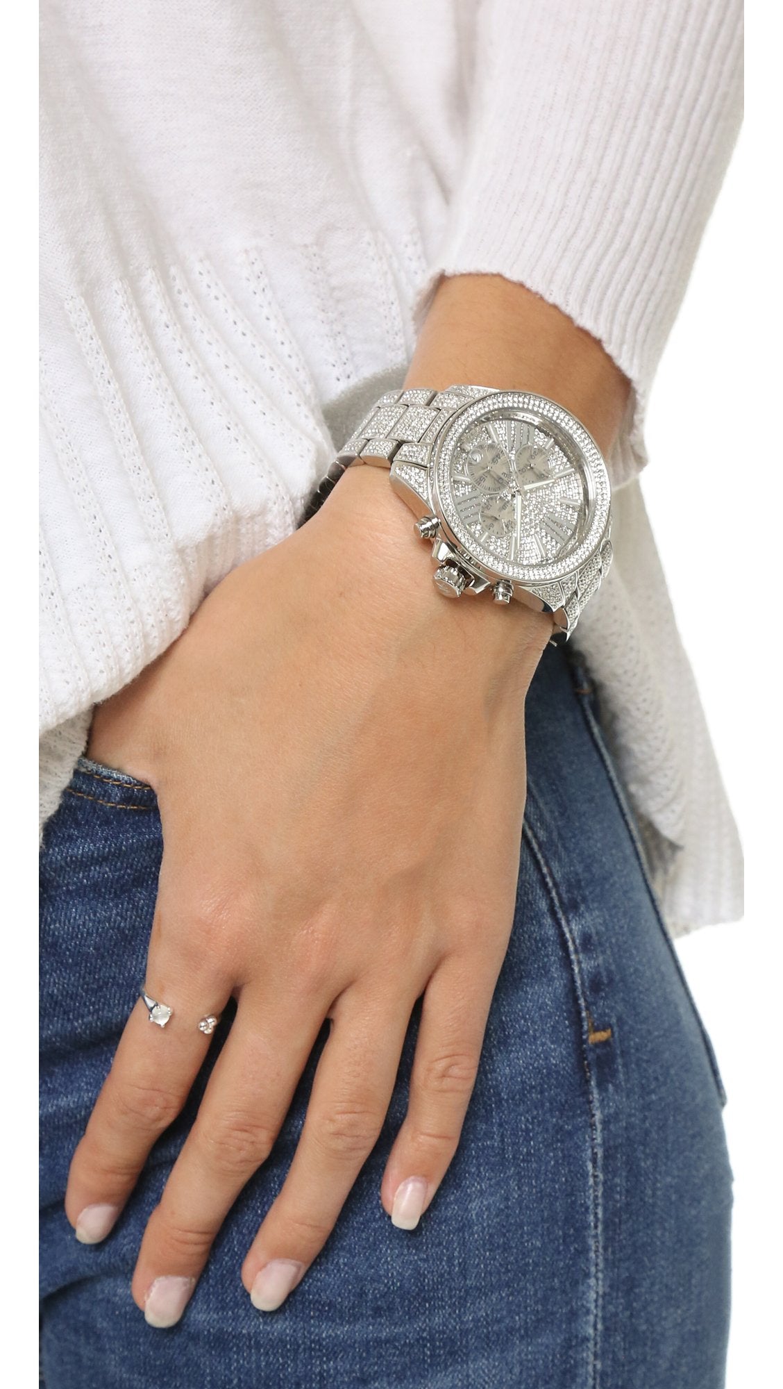  Shop Authentic Michael Kors Wren Chronograph Crystals Silver Dial Silver Steel Strap Watch For Women - MK6317 - Luxxuri