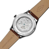  Shop Authentic Fossil Forrester Automatic Skeleton Grey Dial Brown Leather Strap Watch for Men - ME3178 - Luxxuri