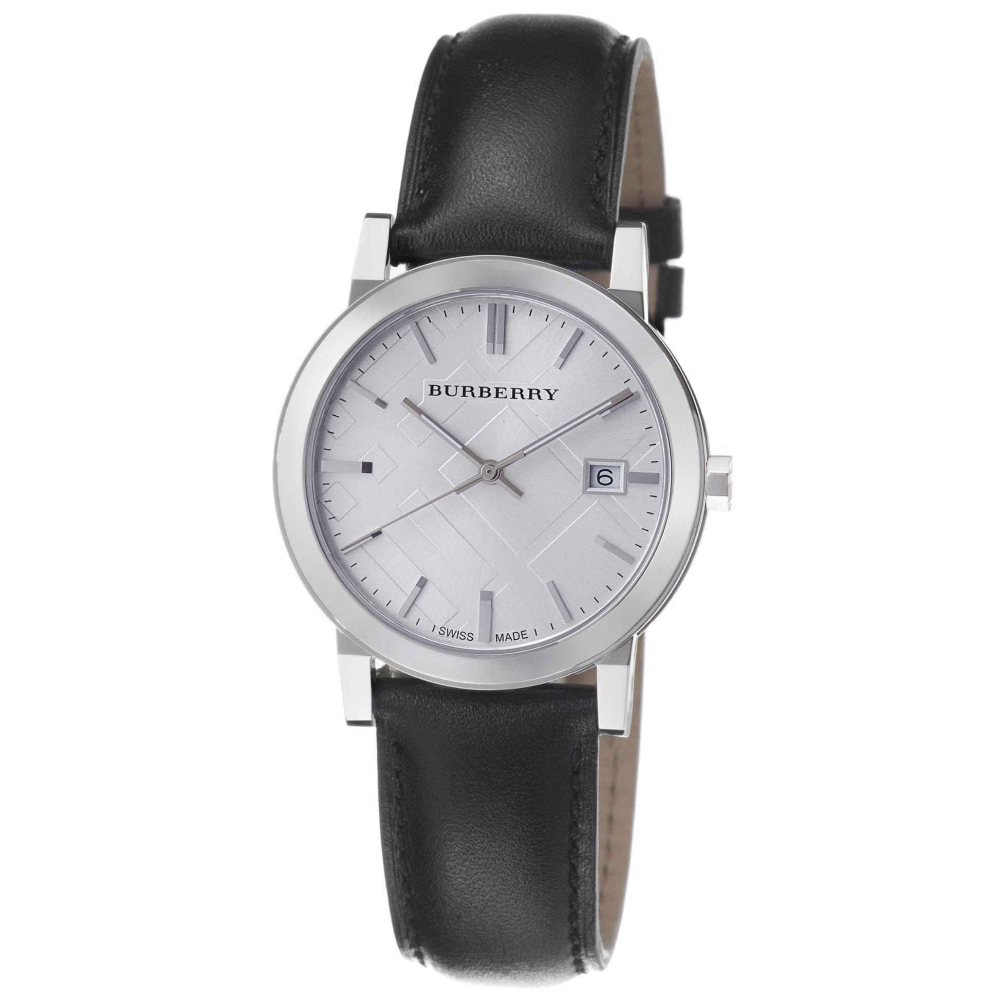  Shop Authentic Burberry The City White Dial Black Leather Strap Watch for Men - BU9008 - Luxxuri