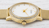  Shop Authentic Guess Chelsea Crystals Mother of Pearl White Dial Gold Mesh Bracelet Watch For Women - W0647L7 - Luxxuri