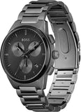  Shop Authentic Hugo Boss Dapper Chronograph Black Dial Black Steel Strap Watch For Men - 1513929 - Luxxuri