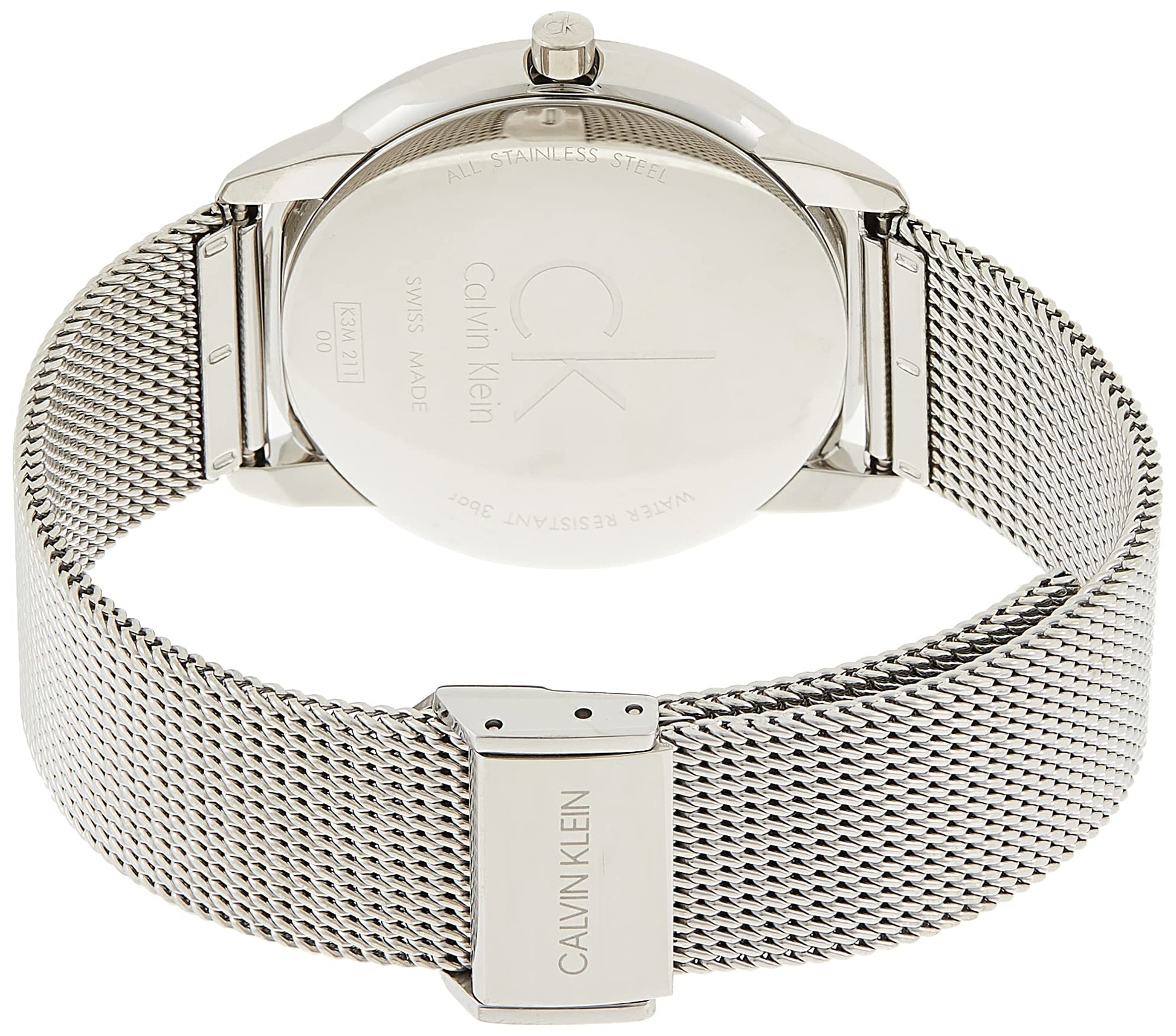  Shop Authentic Calvin Klein Minimal Silver Dial Silver Mesh Bracelet Watch for Men - K3M211Y6 - Luxxuri