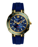  Shop Authentic Versace V Extreme Chronograph Blue & Gold Tone Dial Blue Rubber Strap Watch for Men - VCN010017 - Luxxuri