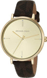  Shop Authentic Michael Kors Jayne Three Hand Gold Dial Brown Leather Strap Watch For Women - MK7129 - Luxxuri