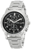  Shop Authentic Fossil Dean Chronograph Black Dial Silver Steel Strap Watch for Men - FS4542 - Luxxuri
