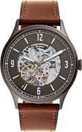  Shop Authentic Fossil Forrester Automatic Skeleton Grey Dial Brown Leather Strap Watch for Men - ME3178 - Luxxuri
