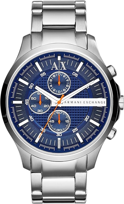  Shop Authentic Armani Exchange Hampton Chronograph Blue Dial Silver Steel Strap Watch For Men - AX2155 - Luxxuri