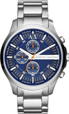  Shop Authentic Armani Exchange Hampton Chronograph Blue Dial Silver Steel Strap Watch For Men - AX2155 - Luxxuri