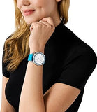  Shop Authentic Michael Kors Hadyn Analog Silver Dial Blue Rubber Strap Watch for Women - MK7485 - Luxxuri
