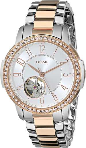  Shop Authentic Fossil Architect Automatic Silver Dial Two Tone Steel Strap Watch for Women - ME3058 - Luxxuri