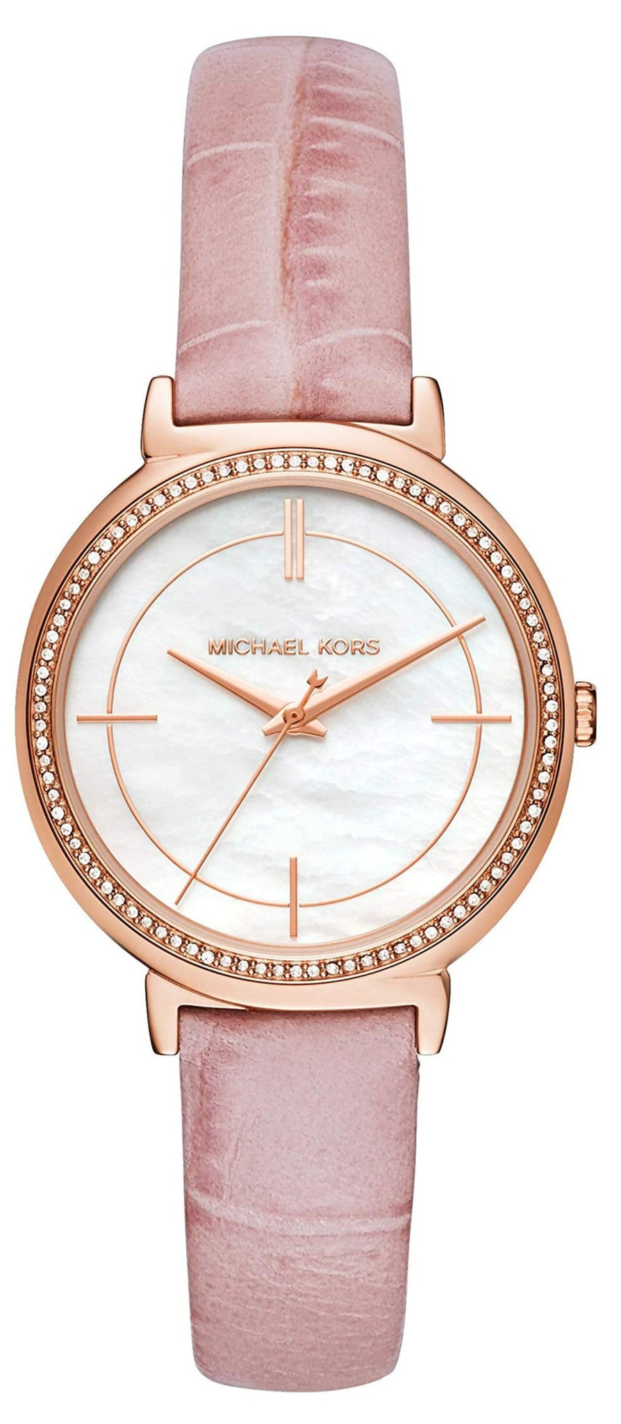  Shop Authentic Michael Kors Cinthia Mother of Pearl Dial Pink Leather Strap Watch for Women - MK2663 - Luxxuri