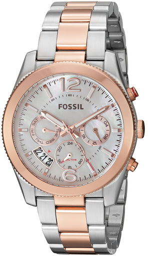  Shop Authentic Fossil Perfect Boyfriend Mother of Pearl Dial Two Tone Steel Strap Watch for Women - ES4135 - Luxxuri