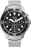  Shop Authentic Fossil FB-03 Chronograph Black Dial Silver Steel Strap Watch for Men - FS5725 - Luxxuri