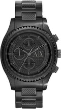  Shop Authentic Armani Exchange Chronograph Black Dial Black Steel Strap Watch For Men - AX1605 - Luxxuri