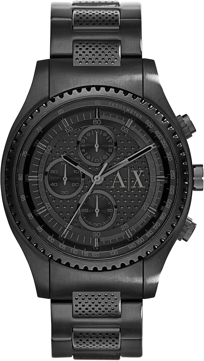  Shop Authentic Armani Exchange Chronograph Black Dial Black Steel Strap Watch For Men - AX1605 - Luxxuri
