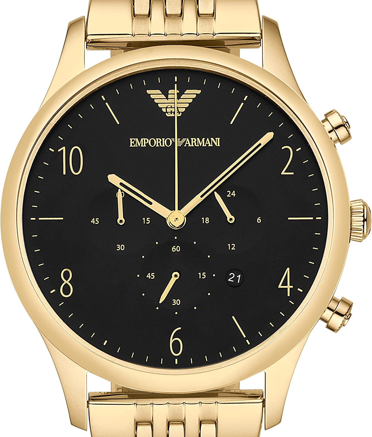  Shop Authentic Emporio Armani Classic Chronograph Black Dial Gold Steel Strap Watch For Men - AR1893 - Luxxuri